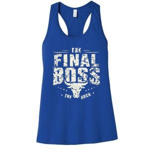 Rock Music Boss Final White Design Fun Music Lover Women's Racerback Tank