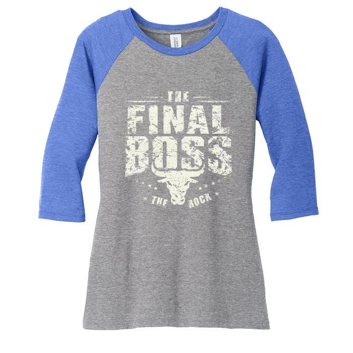 Rock Music Boss Final White Design Fun Music Lover Women's Tri-Blend 3/4-Sleeve Raglan Shirt