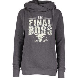 Rock Music Boss Final White Design Fun Music Lover Womens Funnel Neck Pullover Hood