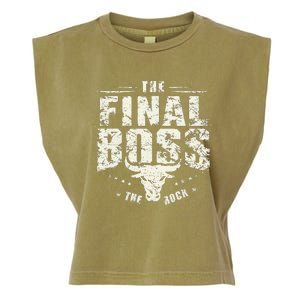 Rock Music Boss Final White Design Fun Music Lover Garment-Dyed Women's Muscle Tee