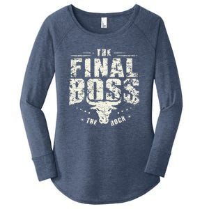 Rock Music Boss Final White Design Fun Music Lover Women's Perfect Tri Tunic Long Sleeve Shirt