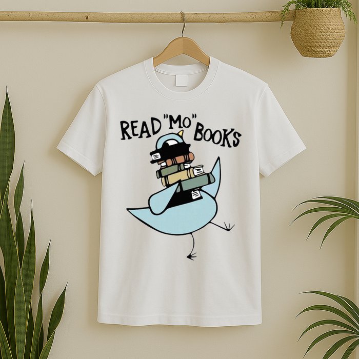 Read Mo Books Pigeon Library Reading Books Reader 2024 T-Shirt