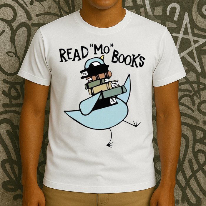 Read Mo Books Pigeon Library Reading Books Reader 2024 T-Shirt