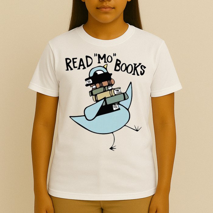 Read Mo Books Pigeon Library Reading Books Reader 2024 T-Shirt