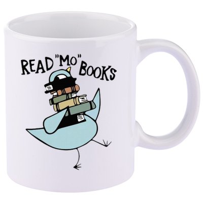 Read Mo Books Pigeon Library Reading Books Reader 2024 11oz C Handle Ceramic Mug