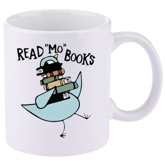 Read Mo Books Pigeon Library Reading Books Reader 2024 11oz C Handle Ceramic Mug