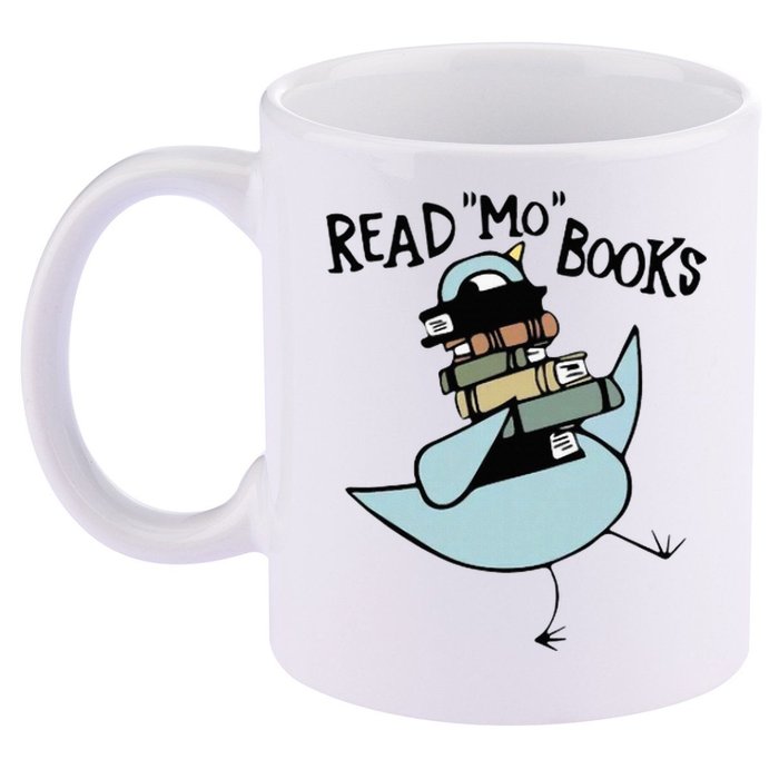 Read Mo Books Pigeon Library Reading Books Reader 2024 11oz C Handle Ceramic Mug
