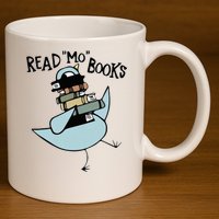 Read Mo Books Pigeon Library Reading Books Reader 2024 11oz C Handle Ceramic Mug
