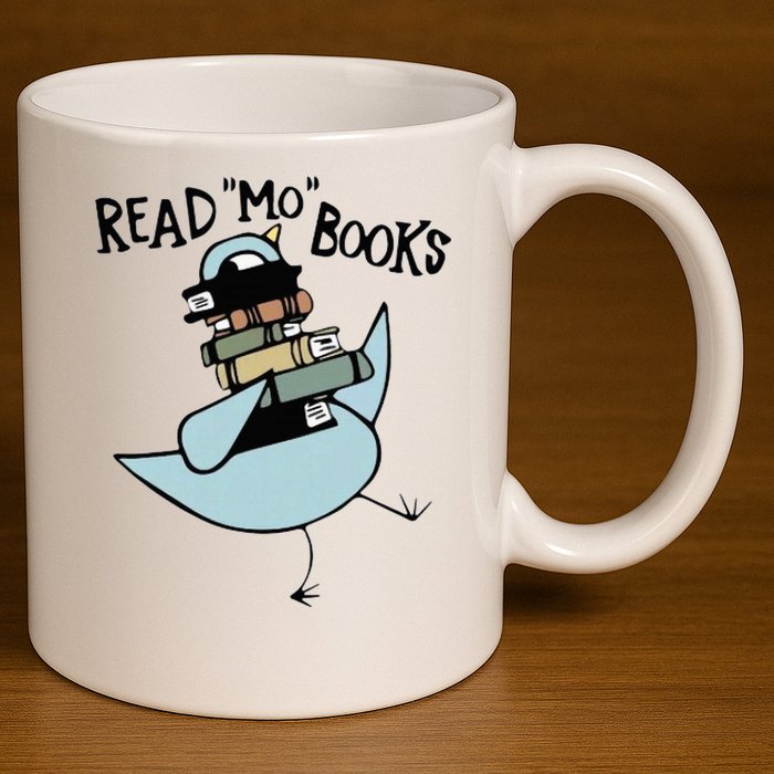 Read Mo Books Pigeon Library Reading Books Reader 2024 11oz C Handle Ceramic Mug