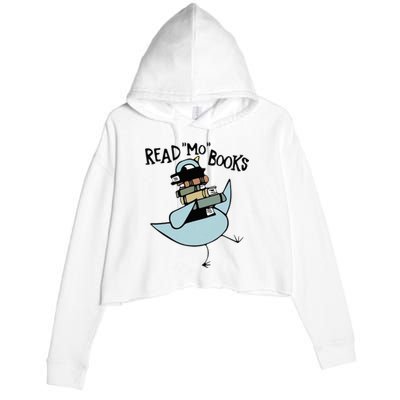 Read Mo Books Pigeon Library Reading Books Reader 2024 Crop Fleece Hoodie