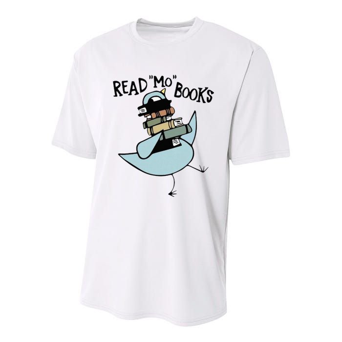 Read Mo Books Pigeon Library Reading Books Reader 2024 Youth Performance Sprint T-Shirt