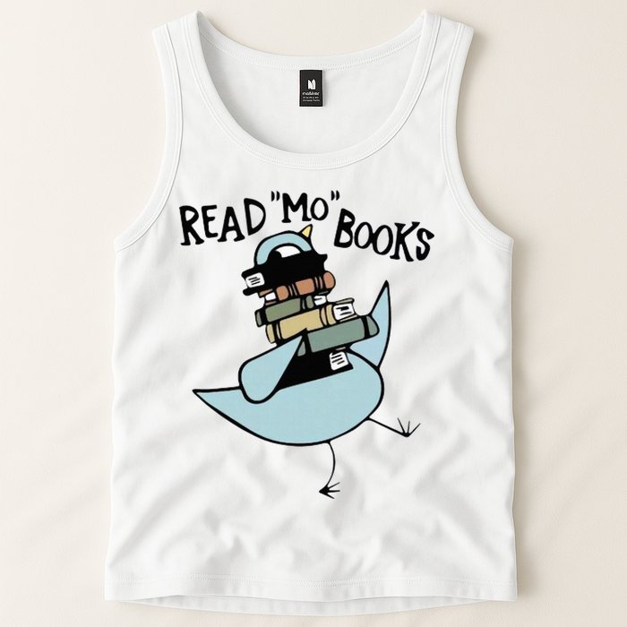 Read Mo Books Pigeon Library Reading Books Reader 2024 Tank Top