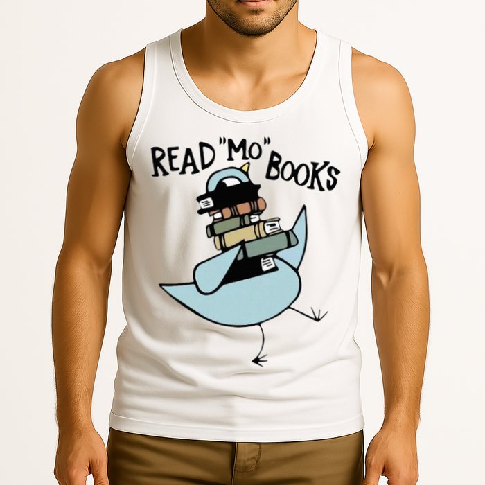 Read Mo Books Pigeon Library Reading Books Reader 2024 Tank Top