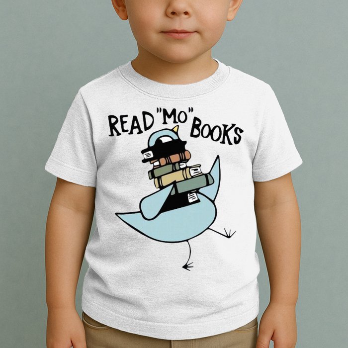 Read Mo Books Pigeon Library Reading Books Reader 2024 Toddler T-Shirt