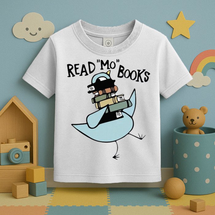 Read Mo Books Pigeon Library Reading Books Reader 2024 Toddler T-Shirt