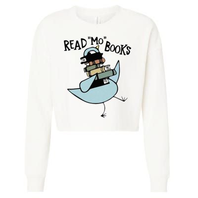 Read Mo Books Pigeon Library Reading Books Reader 2024 Cropped Pullover Crew