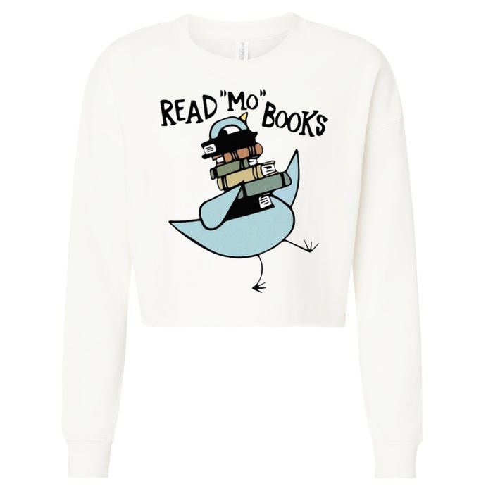 Read Mo Books Pigeon Library Reading Books Reader 2024 Cropped Pullover Crew
