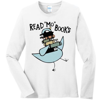 Read Mo Books Pigeon Library Reading Books Reader 2024 Ladies Long Sleeve Shirt