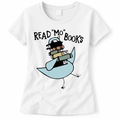Read Mo Books Pigeon Library Reading Books Reader 2024 Womens T-Shirt