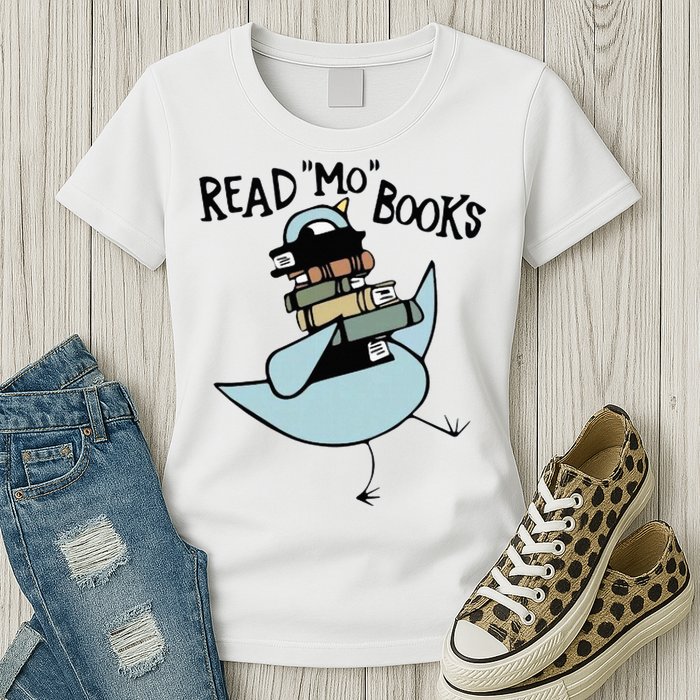 Read Mo Books Pigeon Library Reading Books Reader 2024 Womens T-Shirt