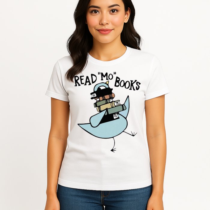 Read Mo Books Pigeon Library Reading Books Reader 2024 Womens T-Shirt