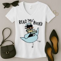 Read Mo Books Pigeon Library Reading Books Reader 2024 Women's V-Neck T-Shirt