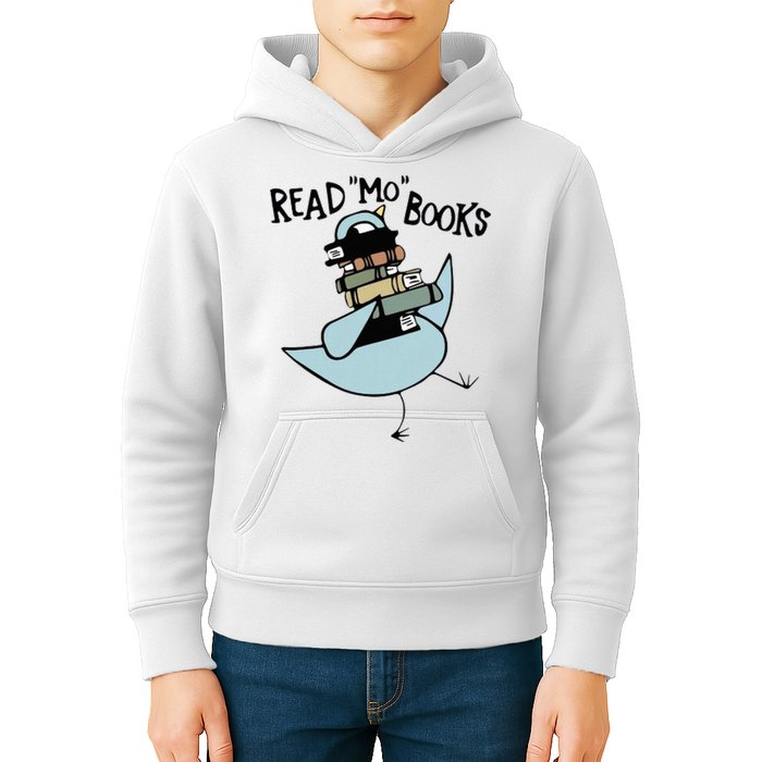 Read Mo Books Pigeon Library Reading Books Reader 2024 Kids Hoodie