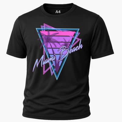 Retro Miami Beach Vintage 80s Beach Souvenir Cooling Performance Crew T-Shirt