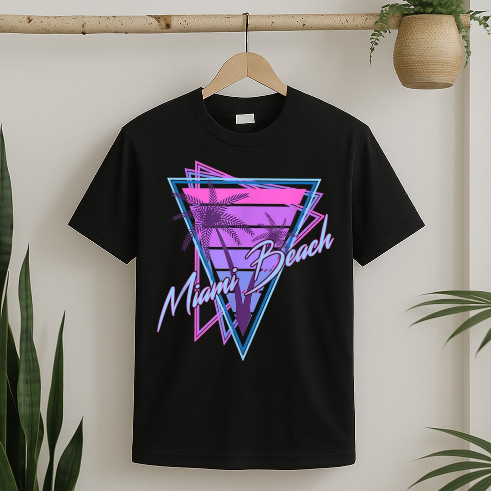 Retro Miami Beach Vintage 80s Beach Souvenir T-Shirt