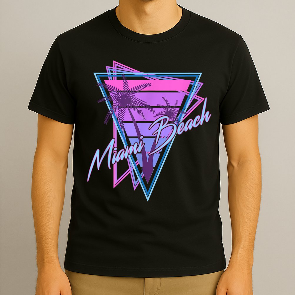Retro Miami Beach Vintage 80s Beach Souvenir T-Shirt