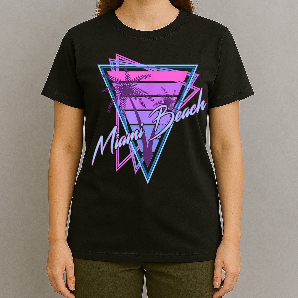 Retro Miami Beach Vintage 80s Beach Souvenir T-Shirt