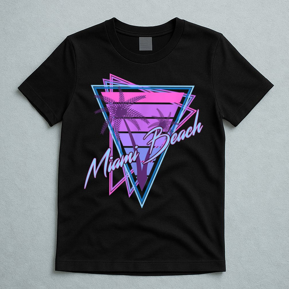Retro Miami Beach Vintage 80s Beach Souvenir T-Shirt