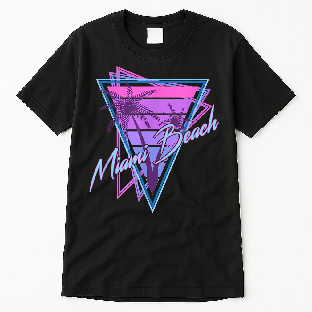 Retro Miami Beach Vintage 80s Beach Souvenir Tall T-Shirt