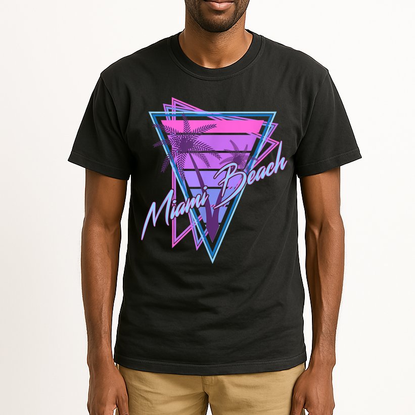Retro Miami Beach Vintage 80s Beach Souvenir Tall T-Shirt