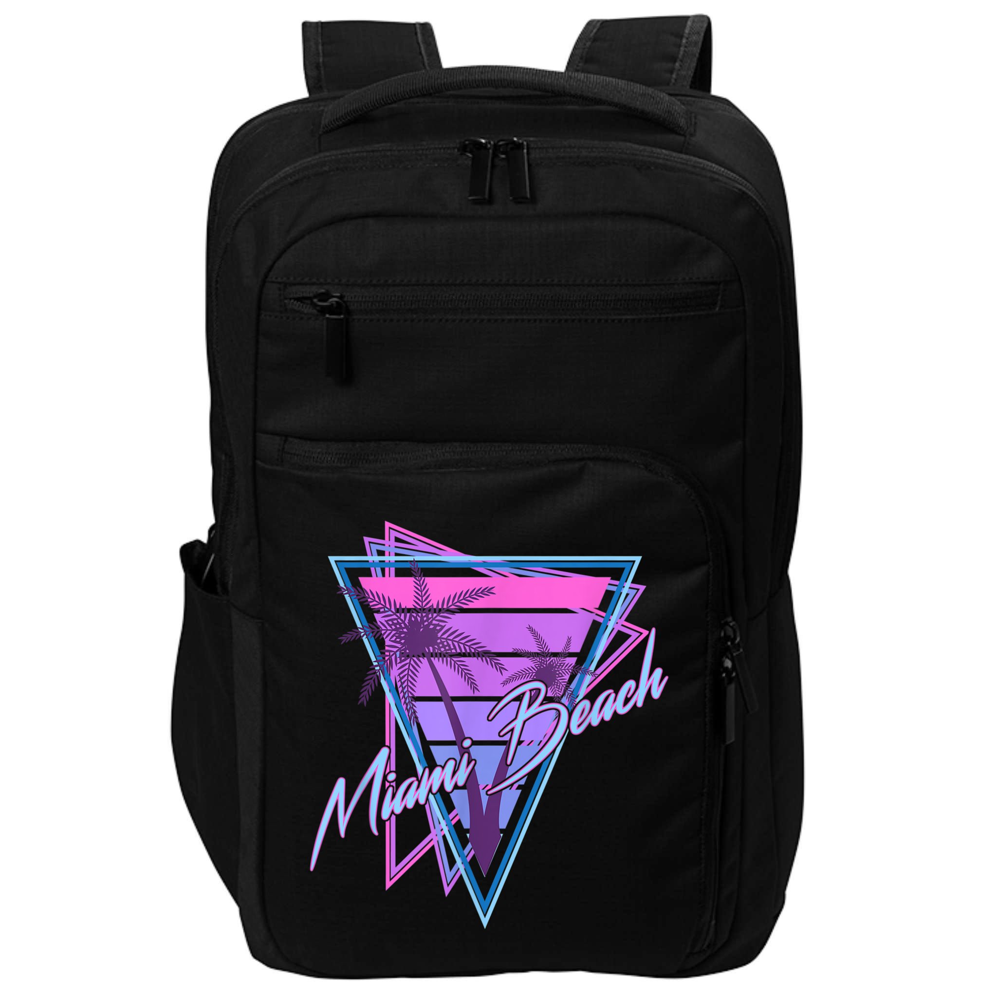Retro Miami Beach Vintage 80s Beach Souvenir Impact Tech Backpack