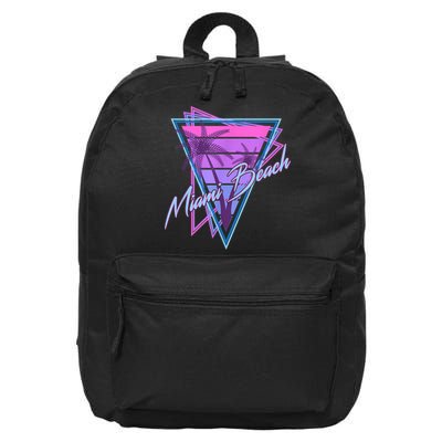 Retro Miami Beach Vintage 80s Beach Souvenir 16 in Basic Backpack