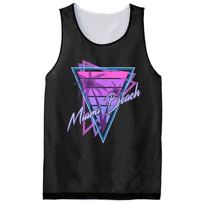 Retro Miami Beach Vintage 80s Beach Souvenir Mesh Reversible Basketball Jersey Tank