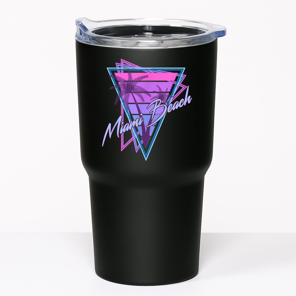 Retro Miami Beach Vintage 80s Beach Souvenir Tumbler