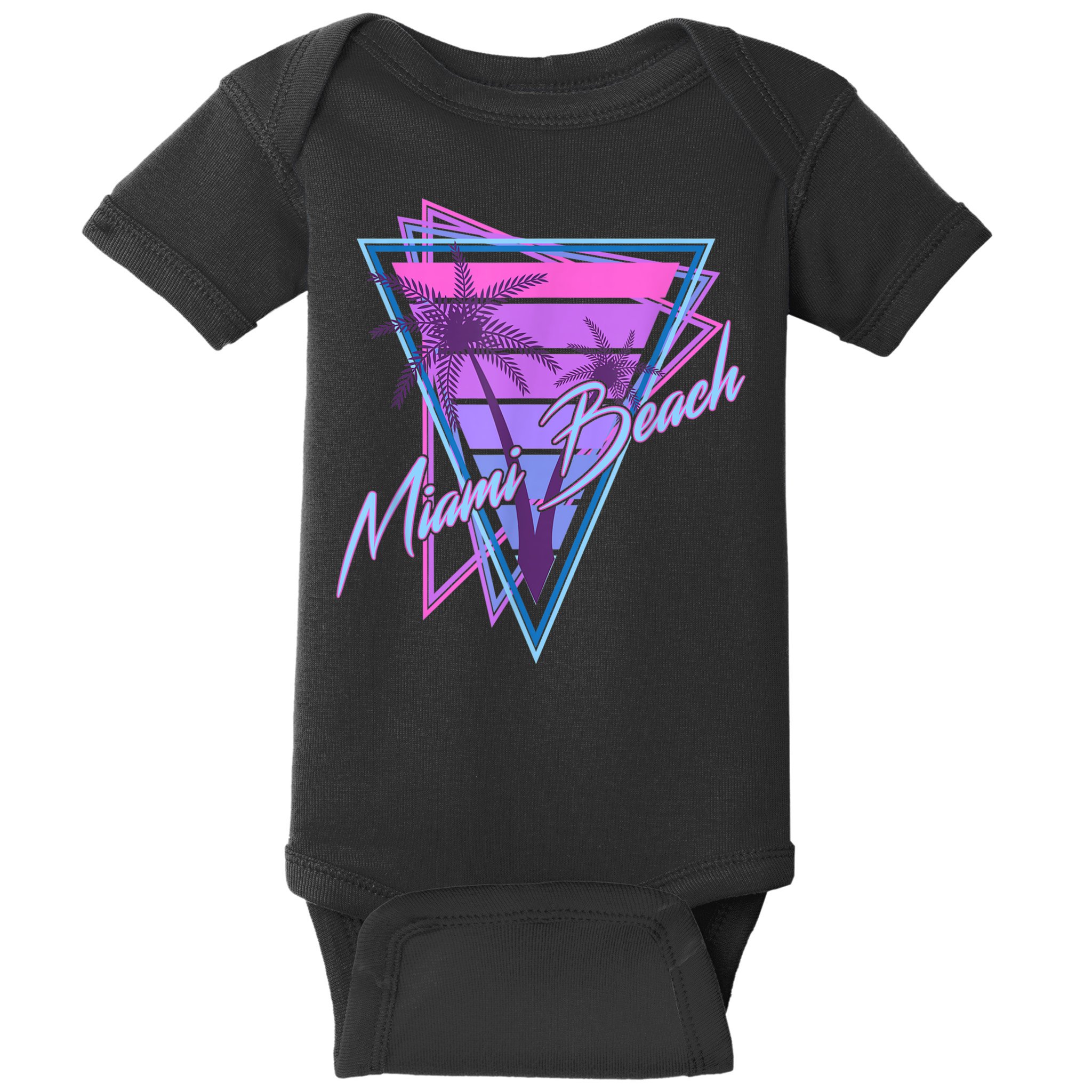 Retro Miami Beach Vintage 80s Beach Souvenir Baby Bodysuit