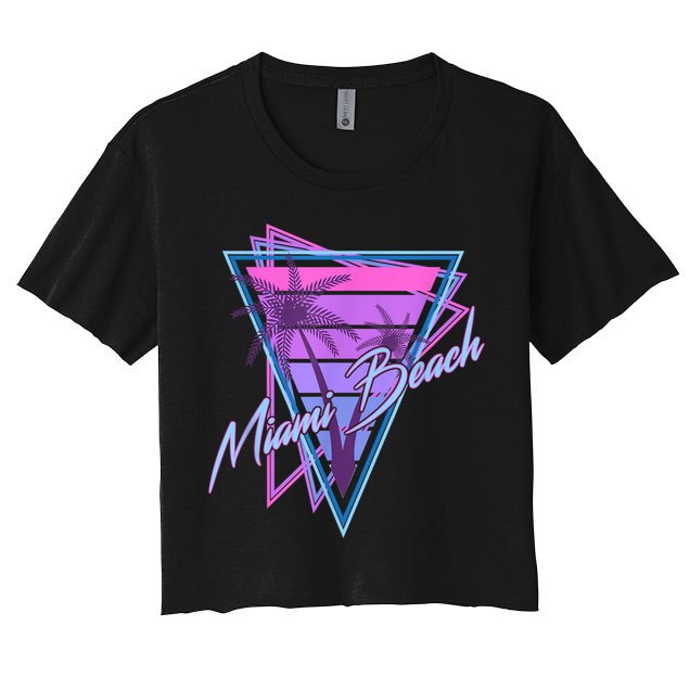Retro Miami Beach Vintage 80s Beach Souvenir Crop Top