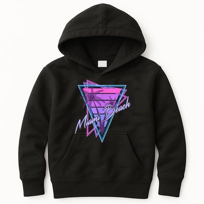 Retro Miami Beach Vintage 80s Beach Souvenir Kids Hoodie