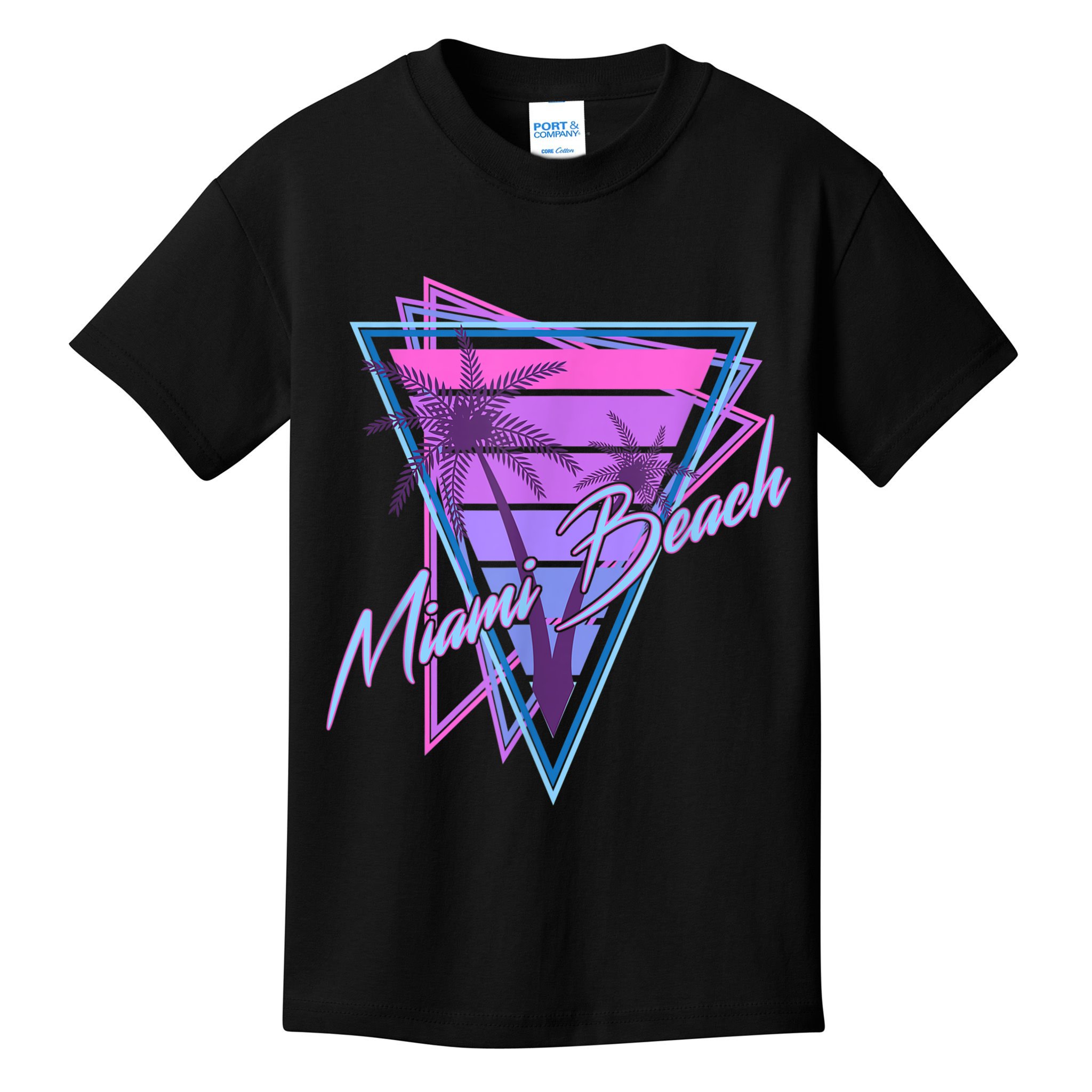 Retro Miami Beach Vintage 80s Beach Souvenir Kids T-Shirt