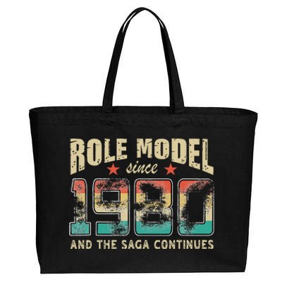 Role Model Born 1980 And The Saga Continues Birthday Cotton Canvas Jumbo Tote