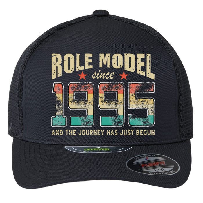 Role Model Born 1995 And The Journey Has Just Begun Birthday Flexfit Unipanel Trucker Cap