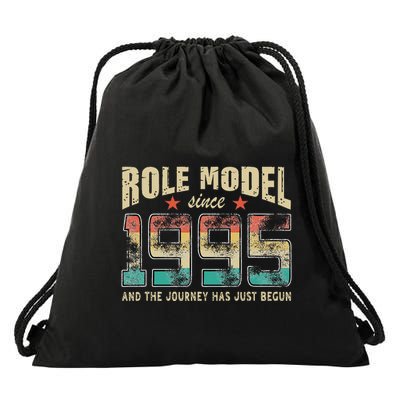 Role Model Born 1995 And The Journey Has Just Begun Birthday Drawstring Bag
