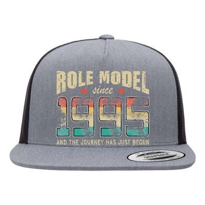 Role Model Born 1995 And The Journey Has Just Begun Birthday Flat Bill Trucker Hat