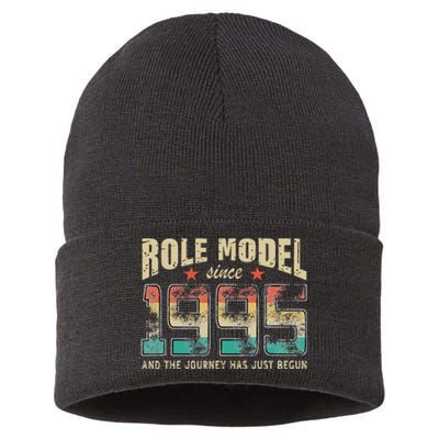 Role Model Born 1995 And The Journey Has Just Begun Birthday Sustainable Knit Beanie