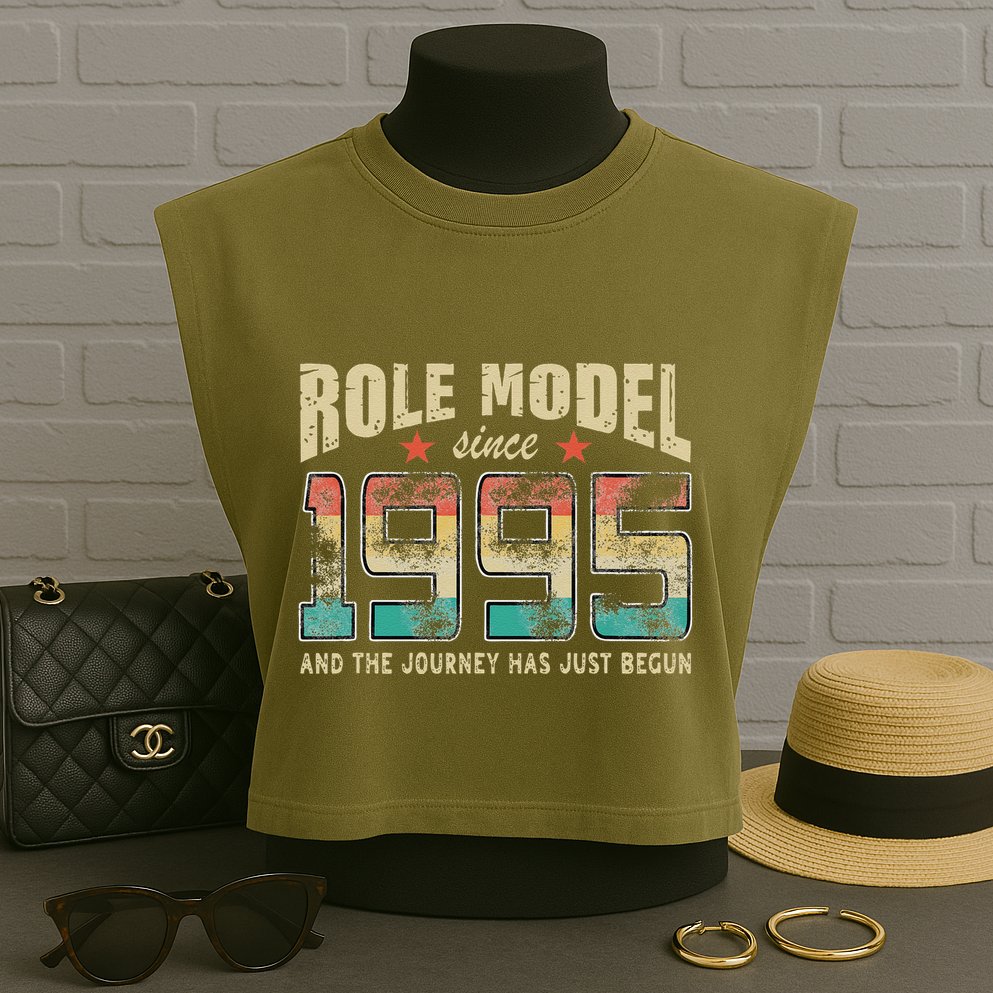 Role Model Born 1995 And The Journey Has Just Begun Birthday Garment-Dyed Women's Muscle Tee