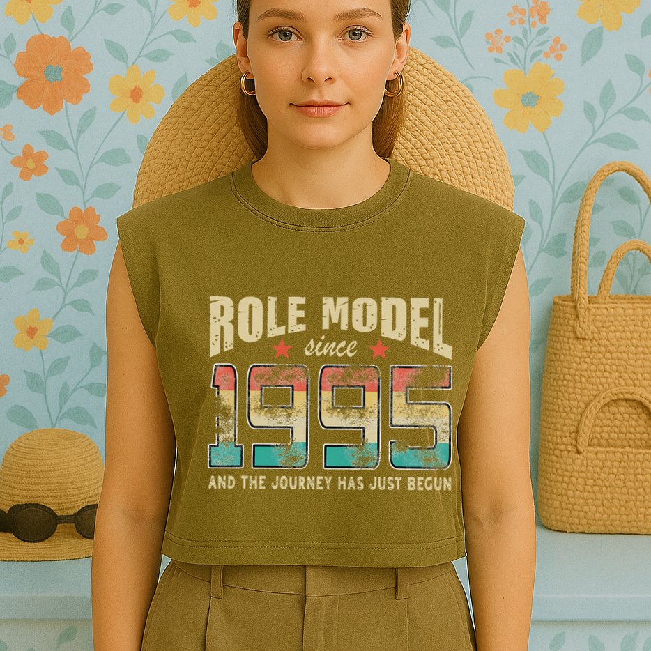 Role Model Born 1995 And The Journey Has Just Begun Birthday Garment-Dyed Women's Muscle Tee