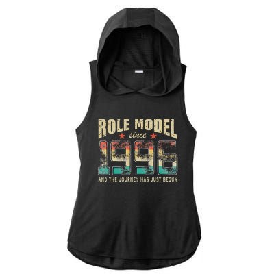 Role Model Born 1996 And The Journey Has Just Begun Birthday Ladies PosiCharge Tri-Blend Wicking Draft Hoodie Tank